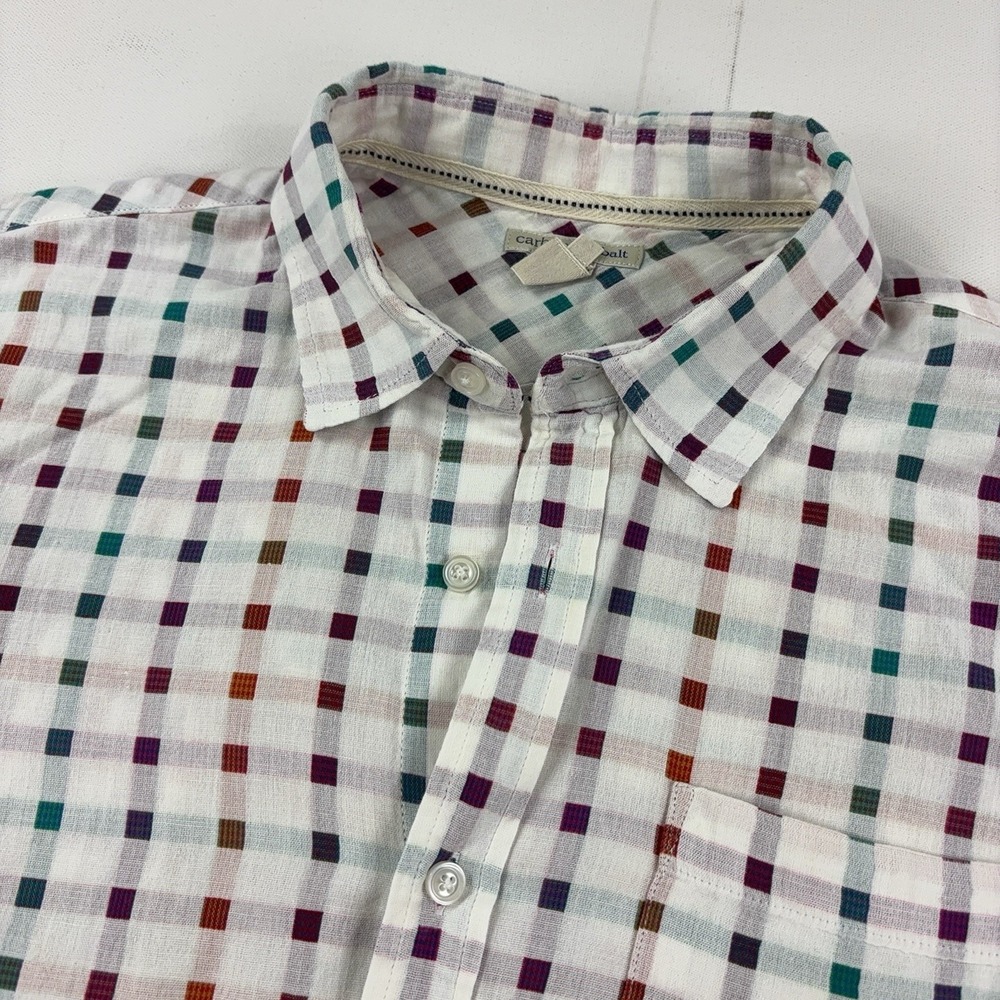 Carbon2cobalt Shirt Mens Large Multicolor Check Long Sleeve Button Up Cotton